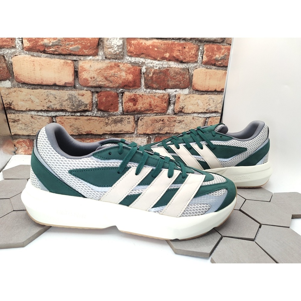 adidas Lightblaze Men Sz 12 Running Shoes Green Matte Silver JR2616 Damaged Box
